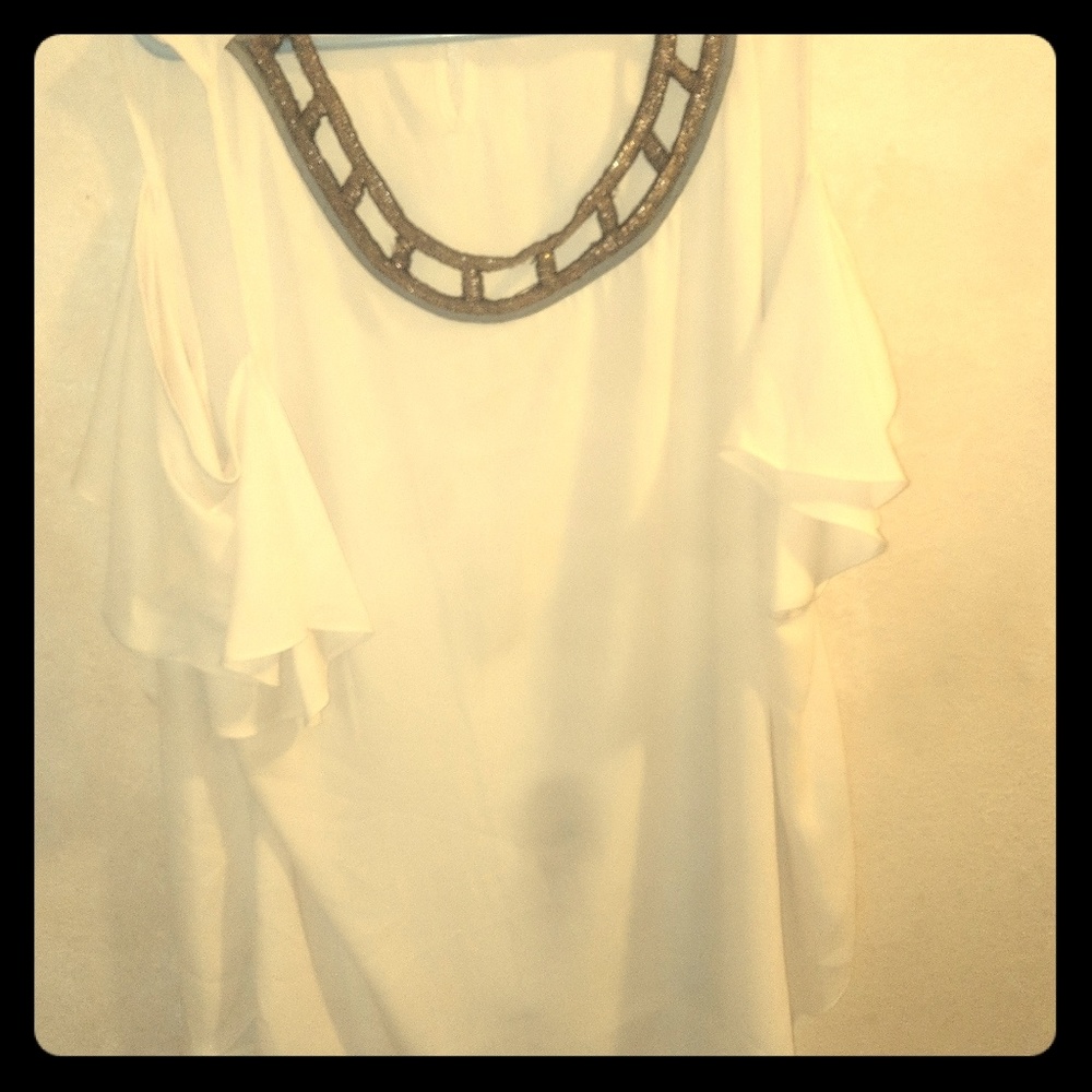 A. Byer 1x cream colored dress shirt